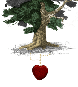 graphic showing a tree with roots leading to a heart